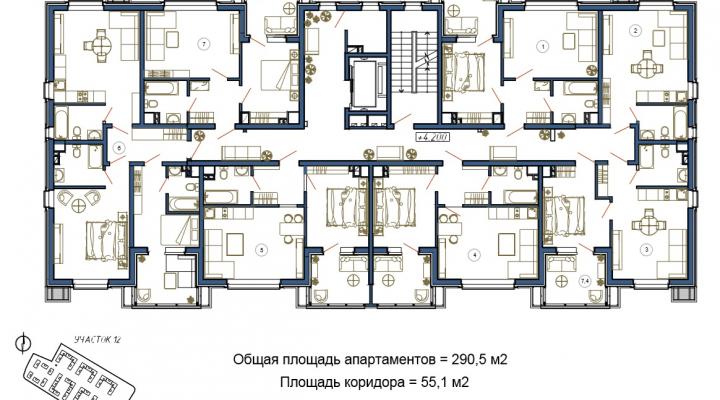 Апартаменты под ключ с видом на море Апартаменты под ключ с видом на море floorplan 1